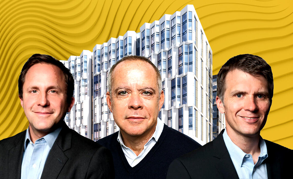 Strada Investment Group's Jesse Blout, Michael Cohen, Scott Stafford with 555, 565, and 585 Bryant St (Strada, Solomon Cordwell Buenz, iStock)