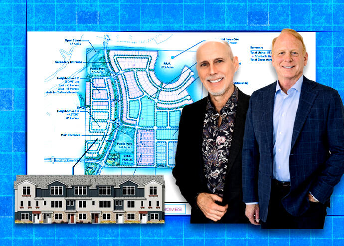 Trumark Homes' Gregg Nelson and Michael Maples with East Ranch development (Trumark Homes, City of Dublin, iStock)