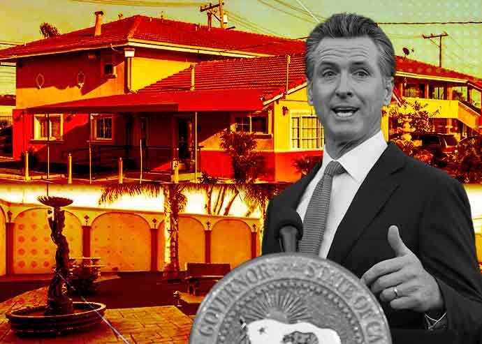 Inn by the Coliseum at 4801 Coliseum Way in Oakland with Gov. Gavin Newsom (Getty, All Hotels California)