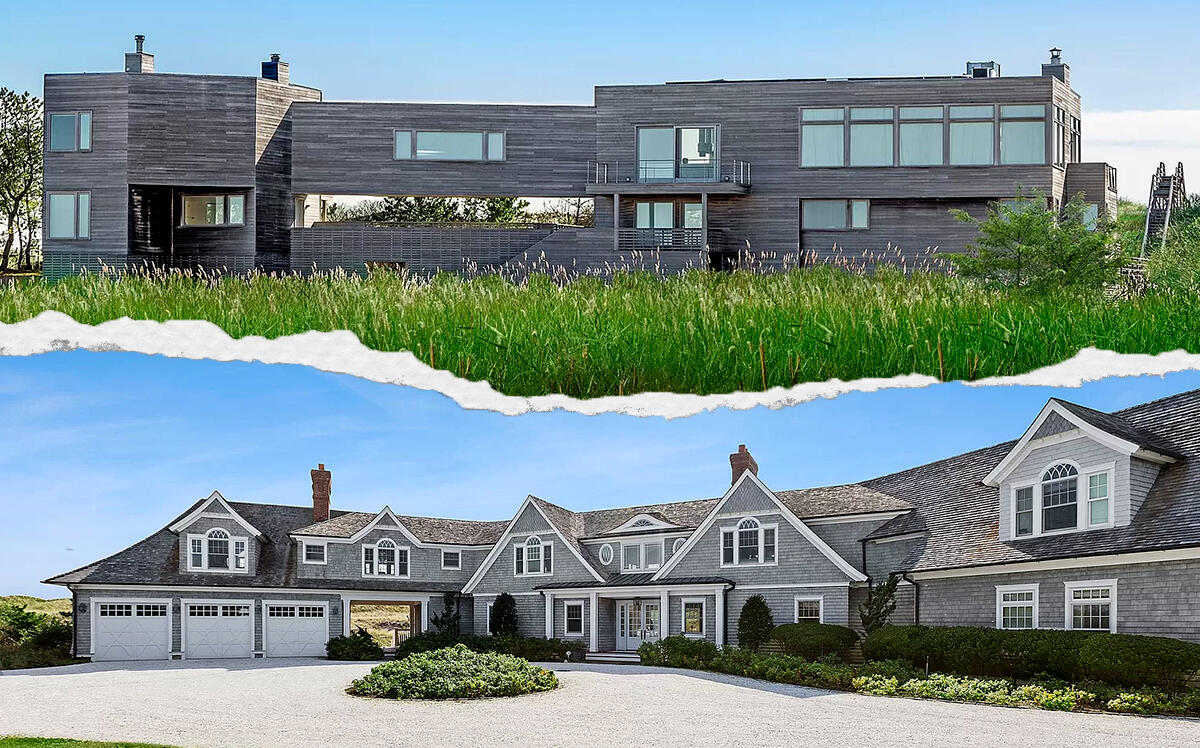 (Top) 1580 Meadow Lane in Southampton NY and (Bottom) 2056 Montauk Highway in Amagansett NY (Zillow)