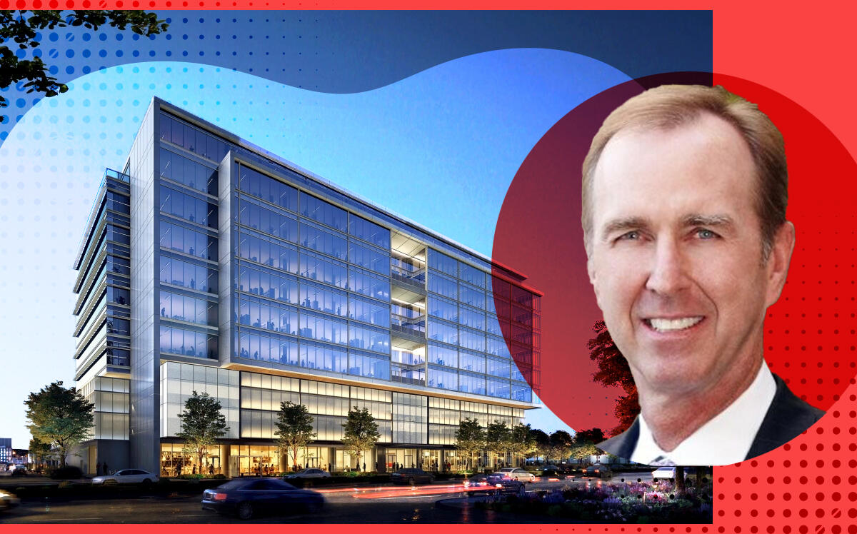 Cypress Equities ceo Chris Maguire and Rendering of project at 3896 Stevens Creek Blvd. in San Jose (HSK, Cypress Equities)