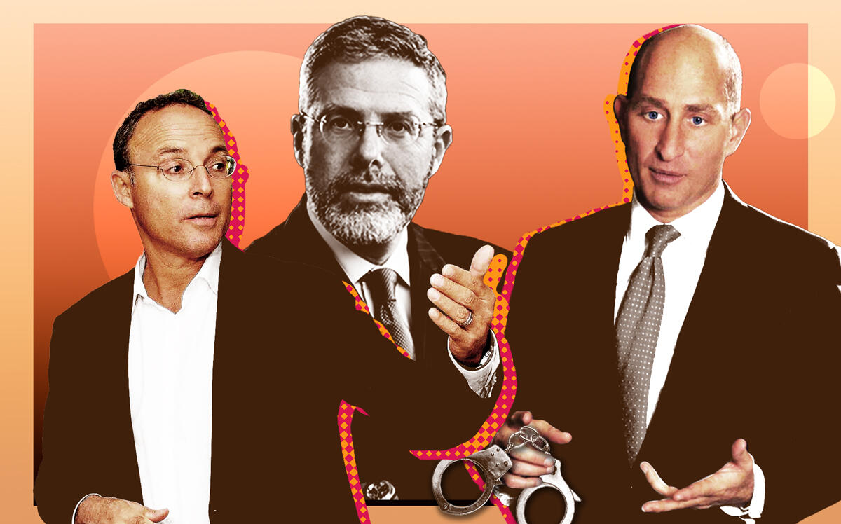 Miki Naftali, Y. David Scharf of Morrison Cohen and Adam Leitman Bailey (Getty, Morrison Cohen, Adam Leitman Bailey; Illustration by Kevin Rebong for The Real Deal)