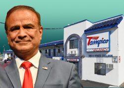 Anaheim mayor Harry Sidhu and theTampico Motel at 120 South State College Street (Getty, LoopNet)