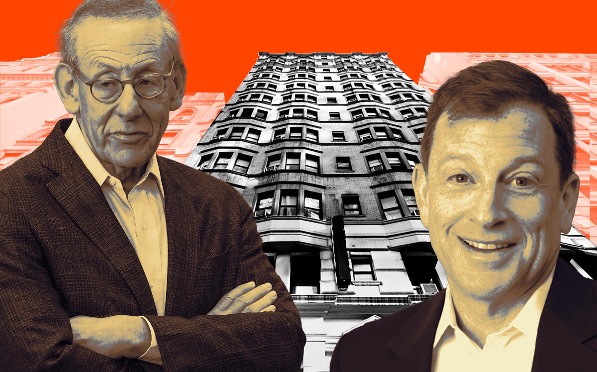 Related's Stephen Ross, the Gregory Hotel at 42 West 35th Street and Meadow Partners’ Jeffrey Kaplan (Getty, Google Maps, Meadow Partners)