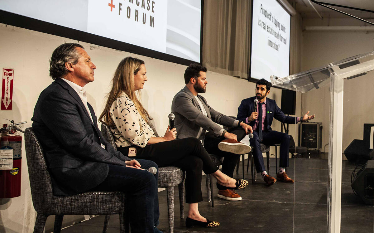 R-L: Willow's Kevin Danehy, Era Ventures' Clelia Warburg Peters, Fifth Wall's Brad Greiwe and The Real Deal's Hiten Samtani (Photo by Paul Dilakian)
