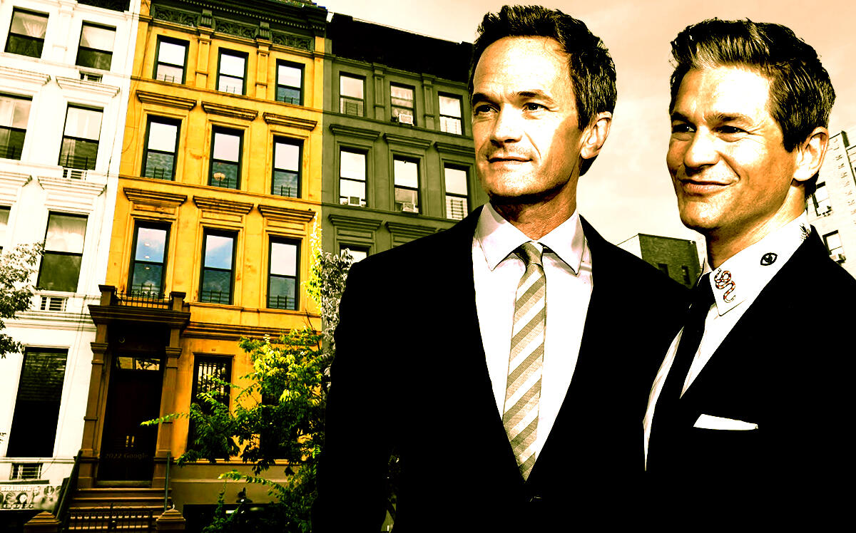 Neil Patrick Harris and David Burtka in front of 2036 Fifth Avenue (Getty Images, Google Maps)