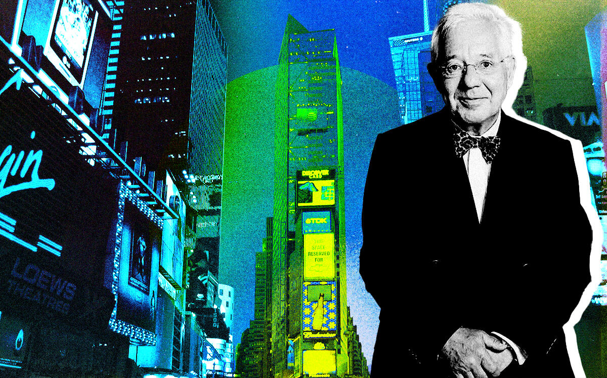 Jamestown chairman Christoph Kahl and One Times Square (Jamestown LP, iStock)