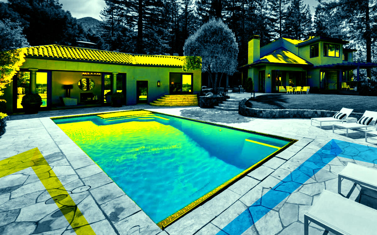 A photo illustration of 304 Evergreen Drive in Kentfield (Compass)
