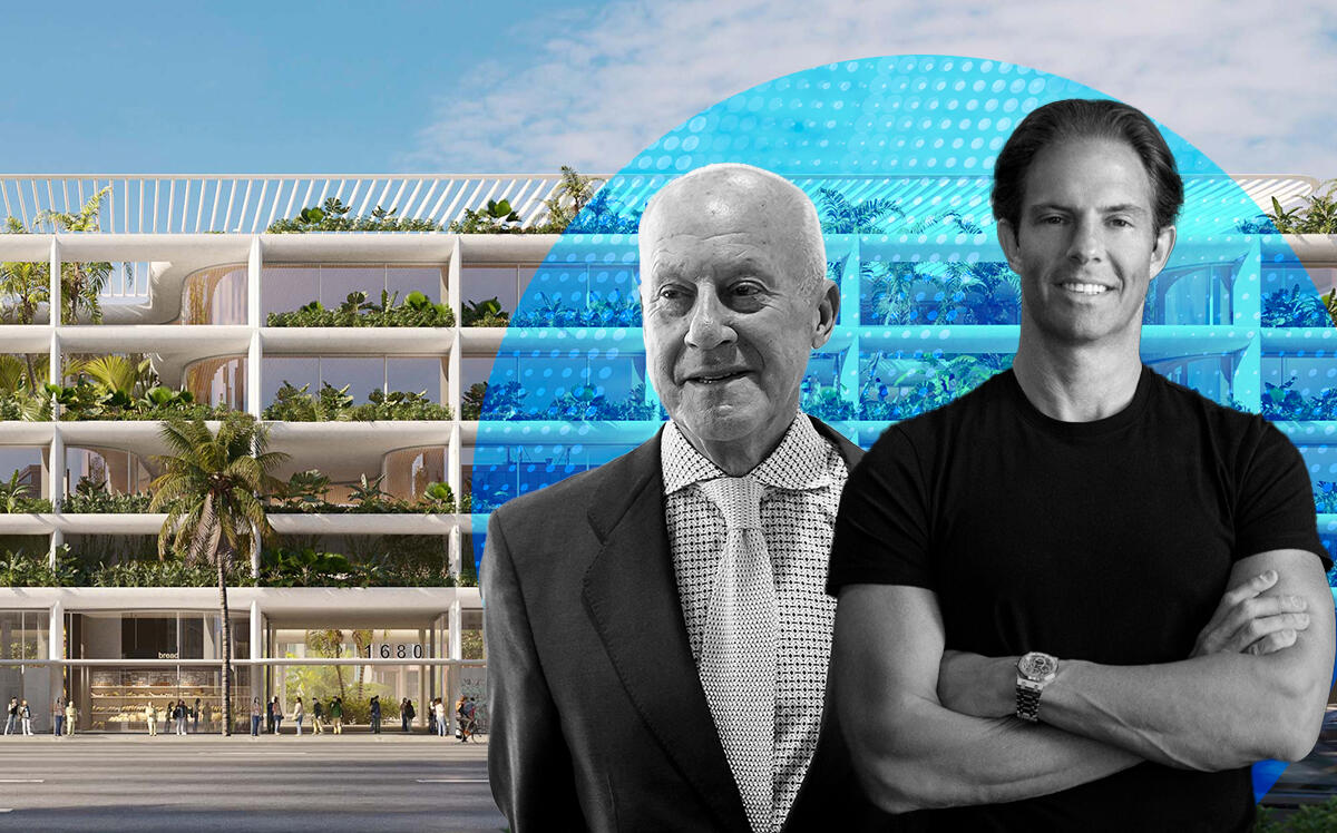 Michael Shvo and Norman Foster and renderings of The Alton (Getty, Wikipedia, Foster + Partners)