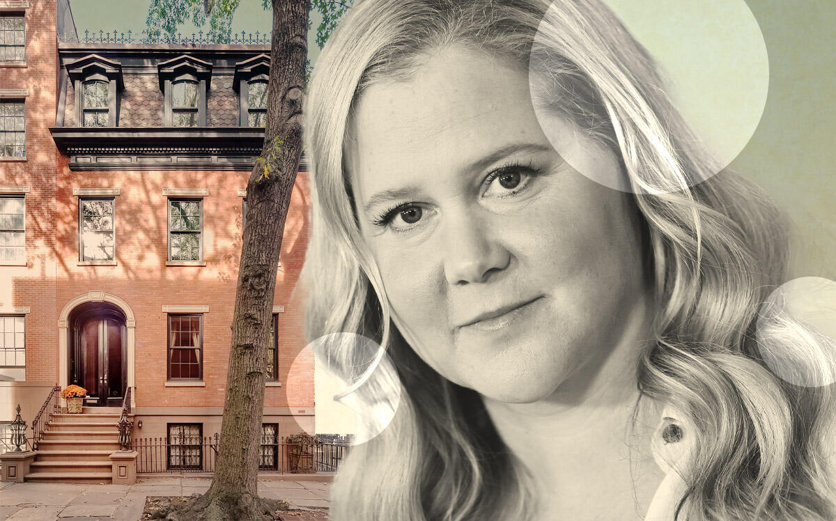 Amy Schumer and 19 Cranberry Street in Brooklyn Heights (Zillow, Getty Images)