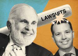 Carl Icahn and Rialto Capital’s Adam Singer (Getty Images. Rialto Capital, Illustration by Kevin Cifuentes for The Real Deal)