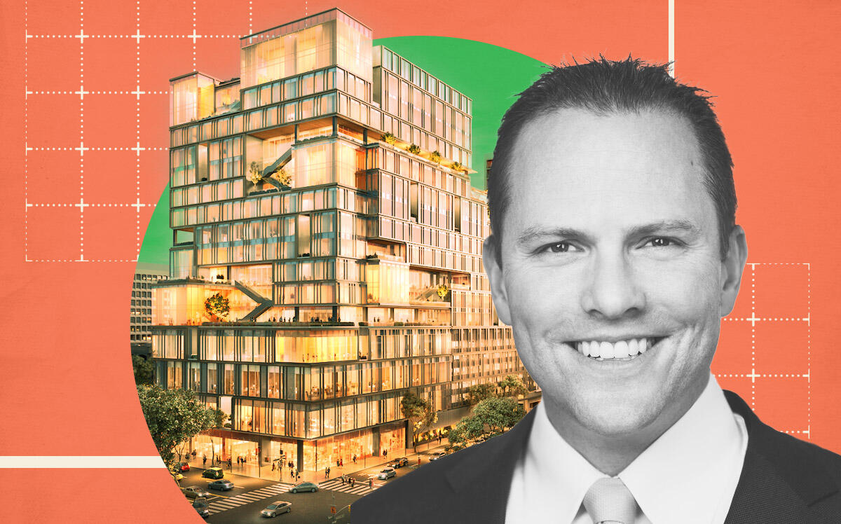 Urban Catalyst's Erik Hayden and Icon Echo Towers at 147 E. Santa Clara Street (Urban Catalyst, iStock, Illustration by Kevin Cifuentes for The Real Deal)