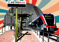 A photo illustration of Austin's Capital MetroRail (Larry D. Moore, CC BY-SA 3.0/via Wikimedia Commons, iStock)