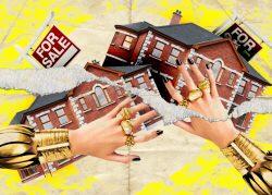 A photo illustration portraying the decline in luxury real estate sales (iStock)