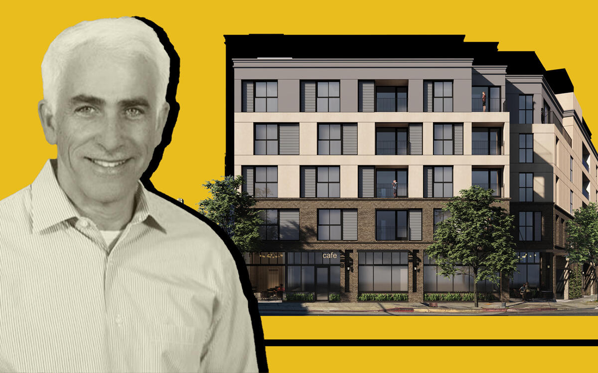 CIM Group's Shaul Kuba and a rendering of 3105 South Western Avenue (CIM, Bittoni Architects)