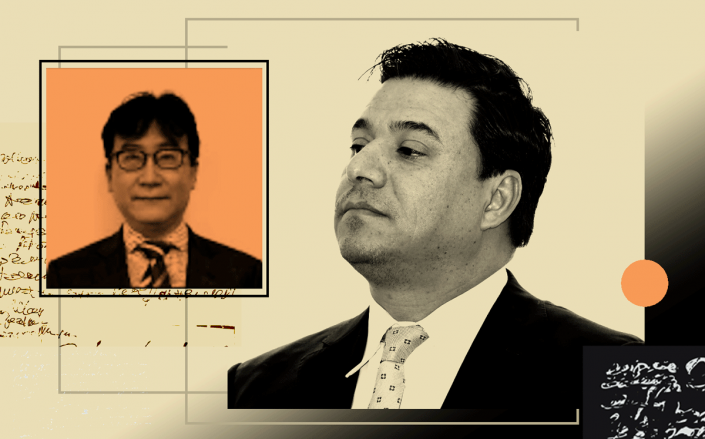 Dae Yong Lee (inset) and former Councilman José Huizar (Getty, iStock, Federal Prosecutors, Illustration by Kevin Rebong for The Real Deal)