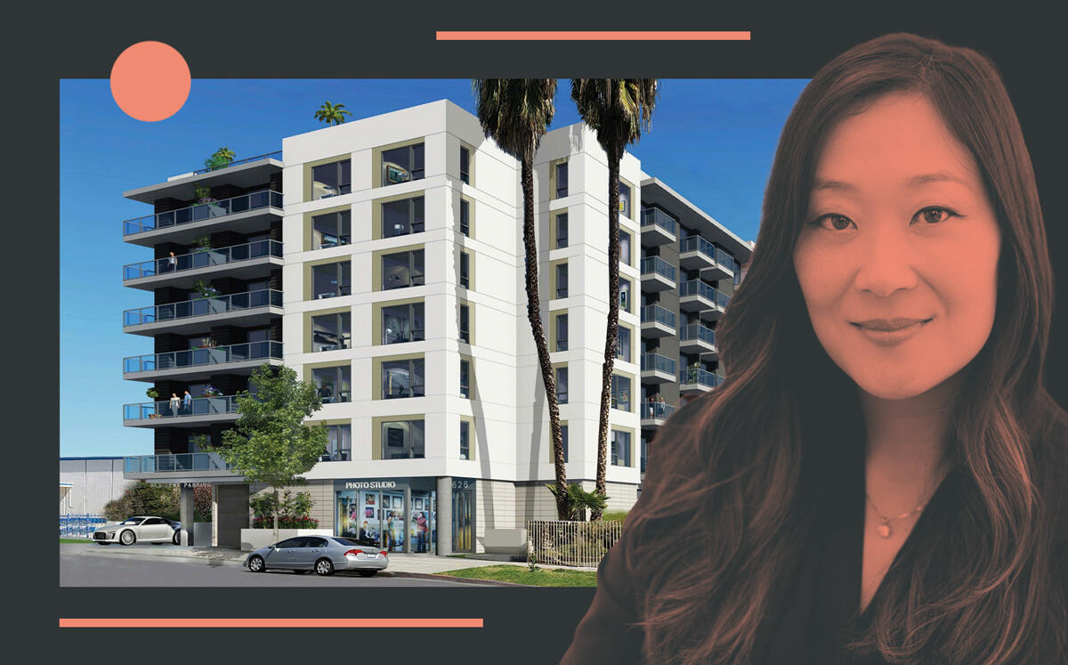 Jamison's Jaime Lee and a rendering of 626 South Kingsley Drive (LA City Planning, Connect Conferences)