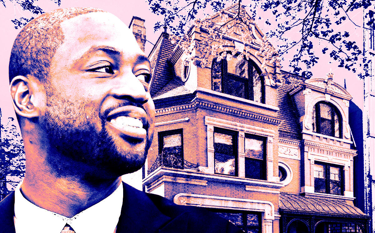 Dwayne Wade and 1432 North State Parkway (Getty Images, Redfin, iStock)
