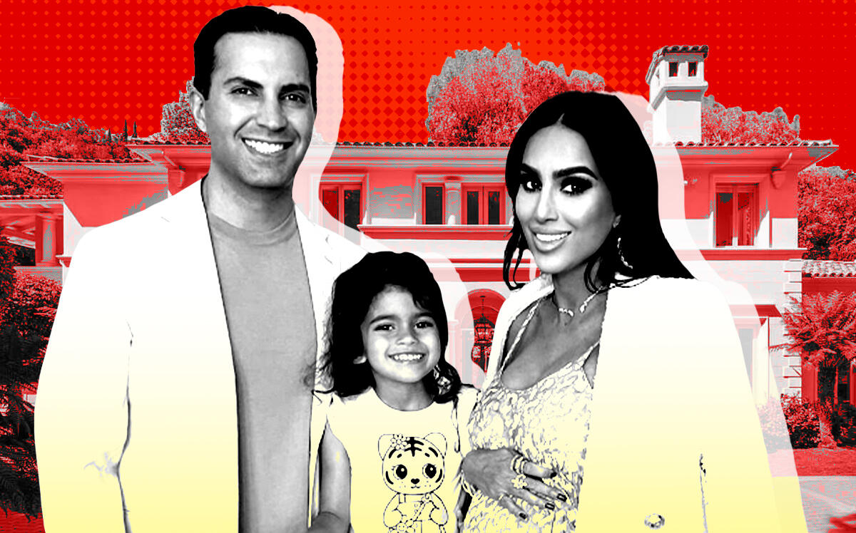 Dara Mir (left) and Lilly Ghalichi (right) with daughter Alara; 10614 Chalon Road in Bel Air (Plus Real Estate Group, Instagram/lillyghalichi, iStock)