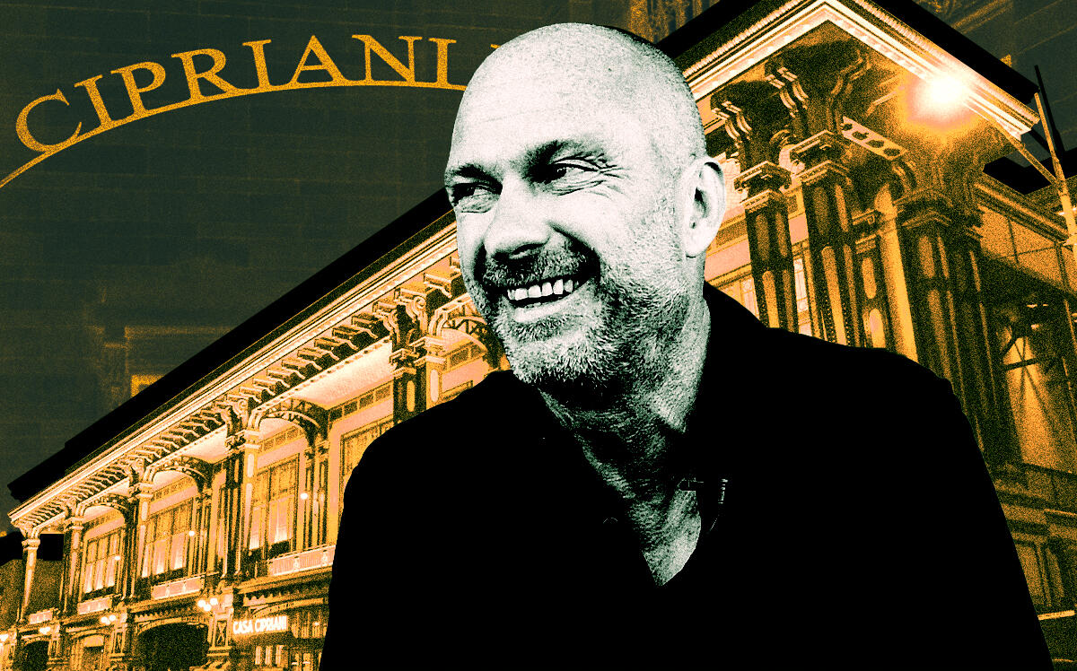 Cipriani CEO Giuseppe Cipriani and Casa Cipriani New York (Getty Images, Cipriani/Photo Illustration by Steven Dilakian for The Real Deal)