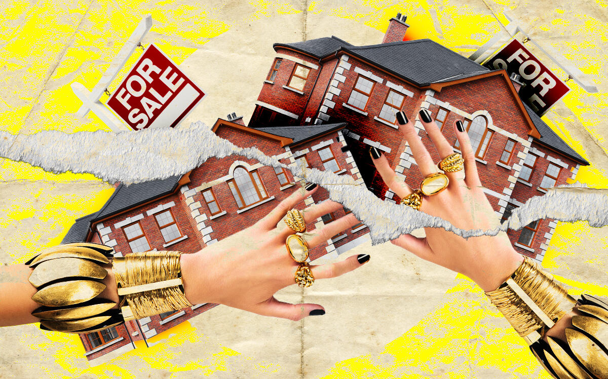 A photo illustration portraying the decline in luxury real estate sales (iStock)
