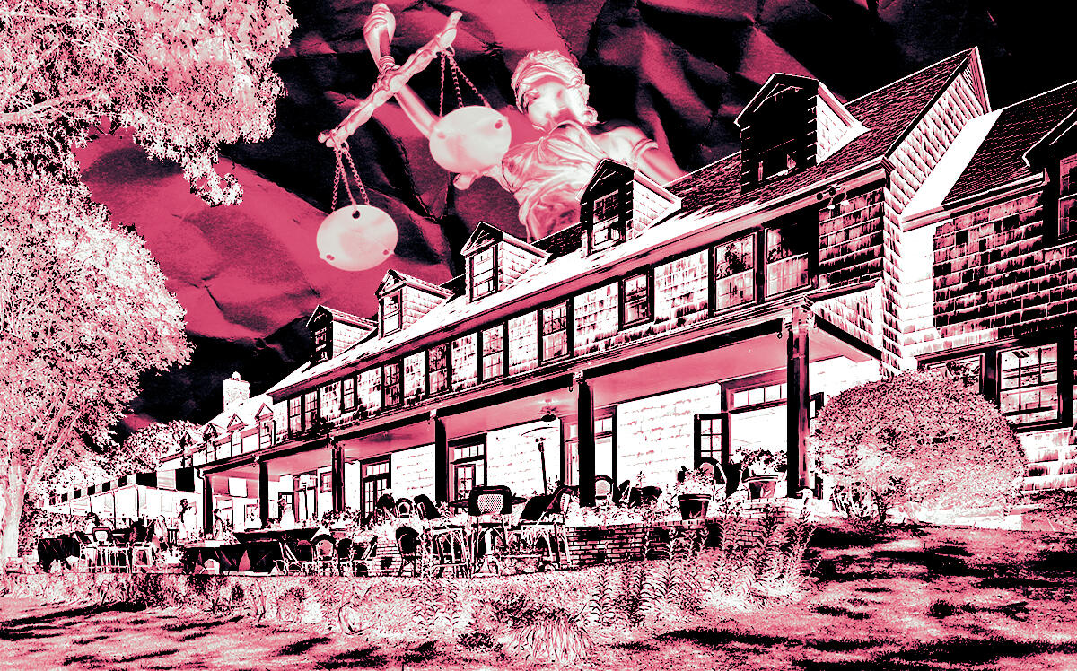 A photo illustration of the Ram's Head Inn at 107 South Ram Island Drive in Shelter Island Heights (LoopNet, iStock)