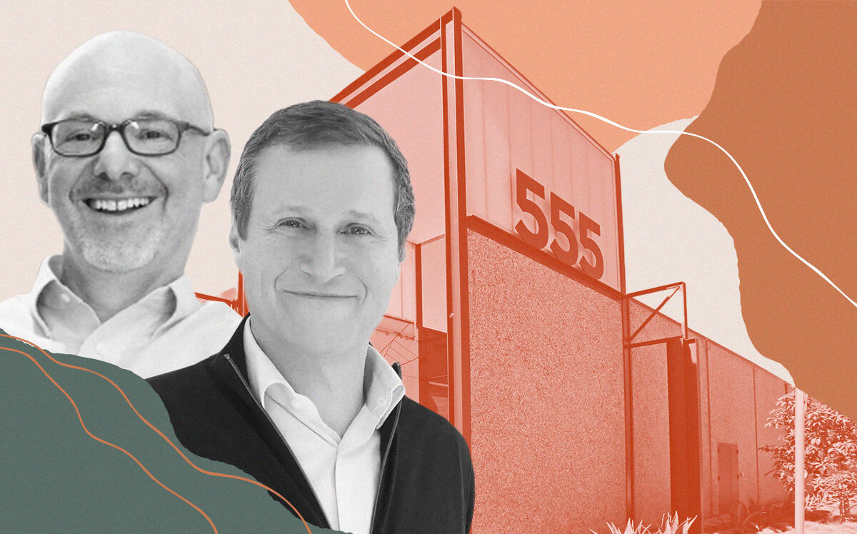 FS Investments' Michael Forman and Tishman Speyer's Rob Speyer with 555 South Aviation Boulevard (Tishman Speyer, LoopNet, iStock)