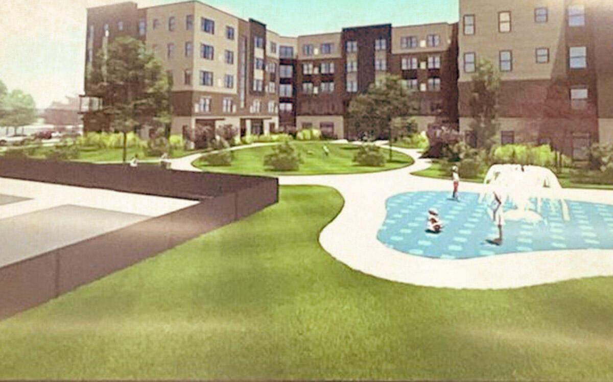 Rendering of the back of the 214-unit senior housing complex planned at Fox Valley Mall (City of Aurora / HANDOUT) (City of Aurora / HANDOUT)