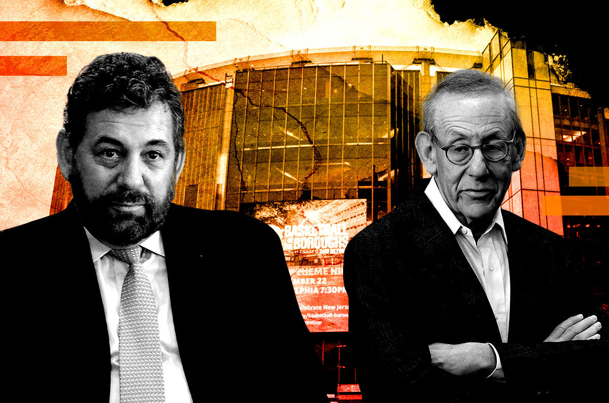 From left: MSG's James Dolan and Related’s Steve Ross with Madison Square Garden