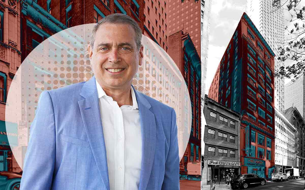 Renaissance Properties’ Kenneth Fishel and 62 West 45th Street in Midtown (Getty, Loopnet)