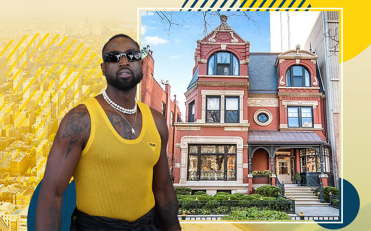 Dwayne Wade and 1432 N State Pkwy, Chicago (Getty, Zillow)