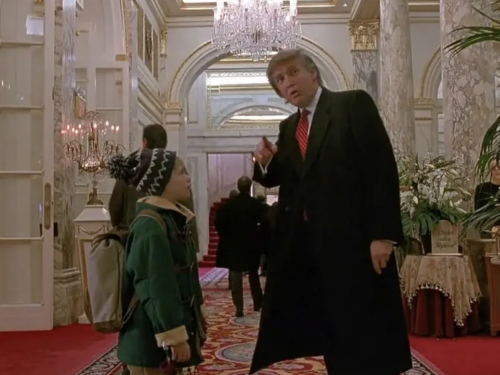From left: Macaulay Culkin and Donald Trump in "Home Alone 2: Lost in New York" (screengrab)