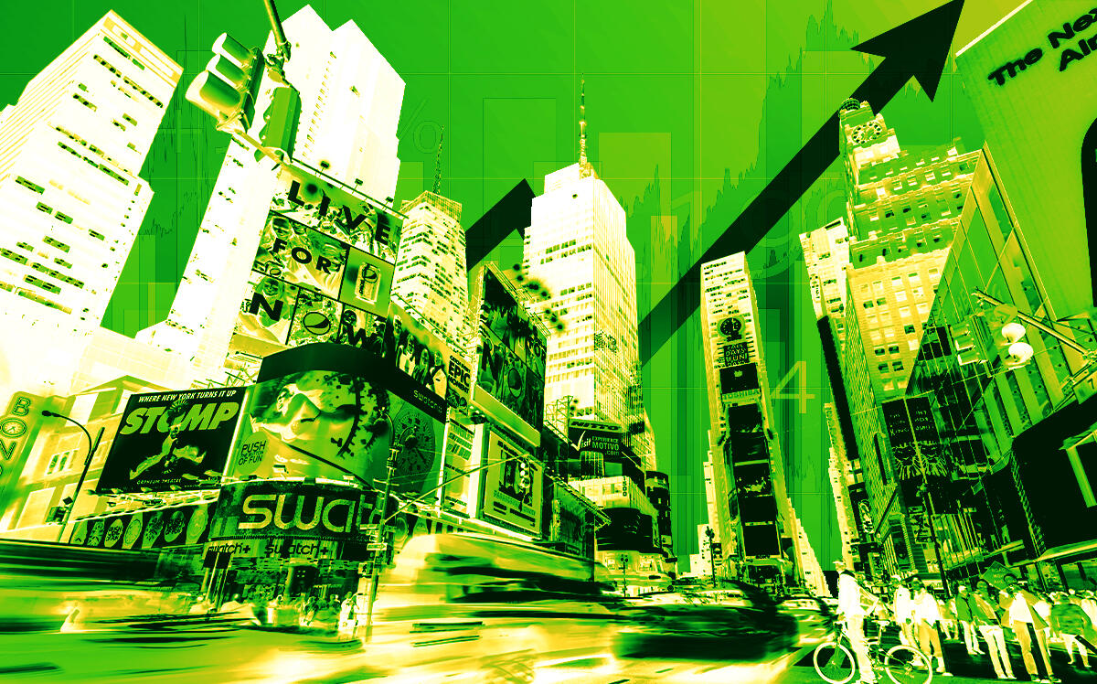 A photo illustration of Times Square (iStock)