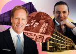 Workspace Property Trust's Thomas Rizk and Roger Thomas with 1501 North Division Street in Plainfield, 2200-2222 Kensington Court in Oak Brook and 4 Parkway North Boulevard in Deerfield (Workspace Property Trust, Google Maps, Loopnet, Getty)