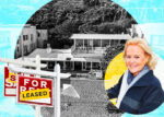 Former owner Luanne Wells and the property at 31284 Broad Beach Road in Malibu (Obituary.com, Compass, Getty)