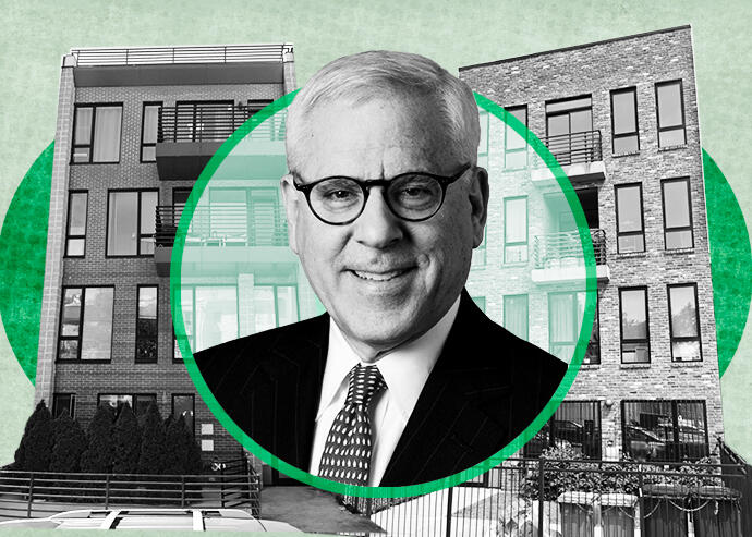 Carlyle Group’s David Rubenstein and 193 Chauncey Street in Brooklyn and 530 Lafayette Avenue in Brooklyn (Google Maps, Carlyle, Getty)