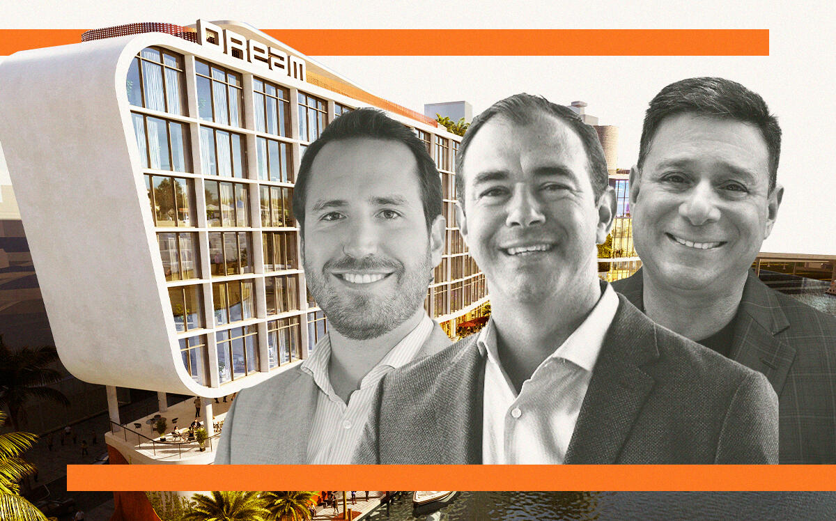 Driftwood's Carlos Rodriguez Jr., MV Real Estate Holdings' Alex Mantecon, and Dream Hotel's Jay Stein (Driftwood Capital, MV Real Estate Holdings, Dream Hotel)