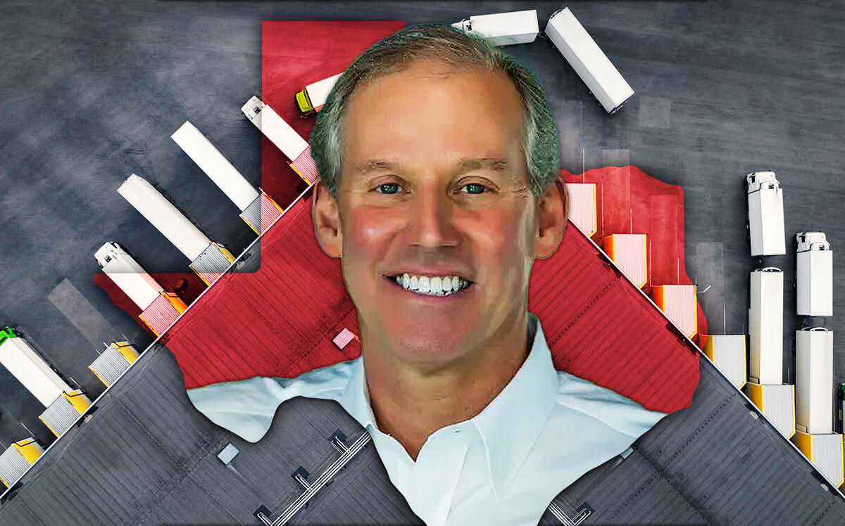 EastGroup president and ceo Marshall A. Loeb (East Group, Illustration by The Real Deal with Getty)