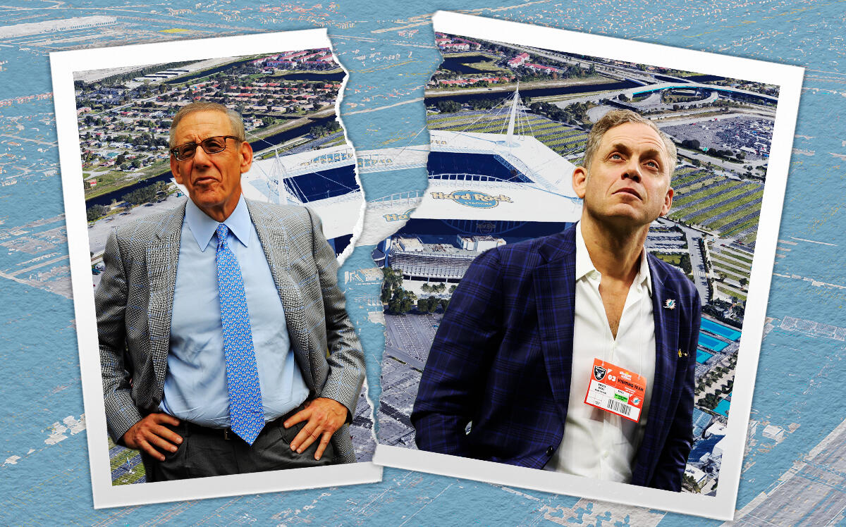 Related's Stephen Ross and Bruce Beal and the Hard Rock Stadium in Miami Gardens (Google Maps, Getty)