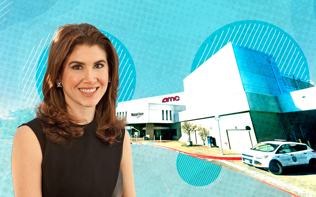 Seritage CEO Andrea Olshan and the old Valley View mall in North Dallas (Google Maps, LinkedIn, Getty)