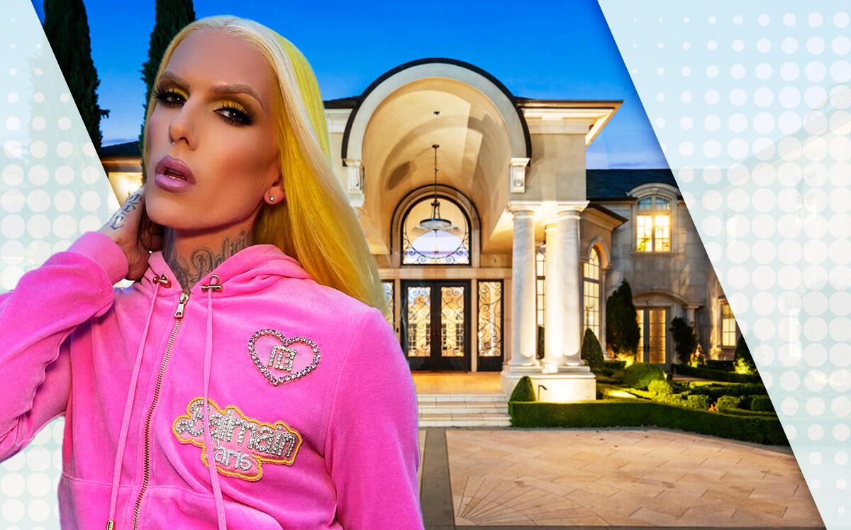 Jeffree Star and the home at 25220 Walker Road (Compass, Instagram via @jeffreestar, Getty)