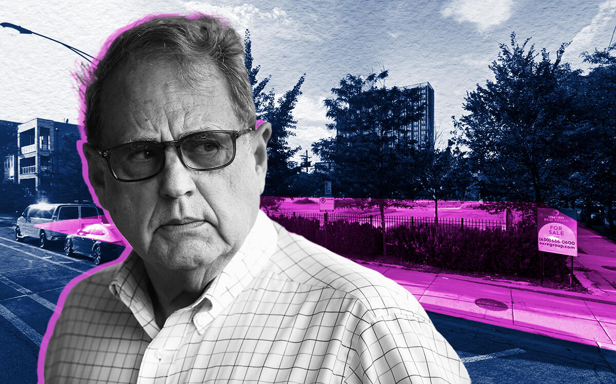 White Sox owner Jerry Reinsdorf and the property at the southeast corner of West Warren Boulevard and North Paulina Street in Chicago (Google Maps, Getty)