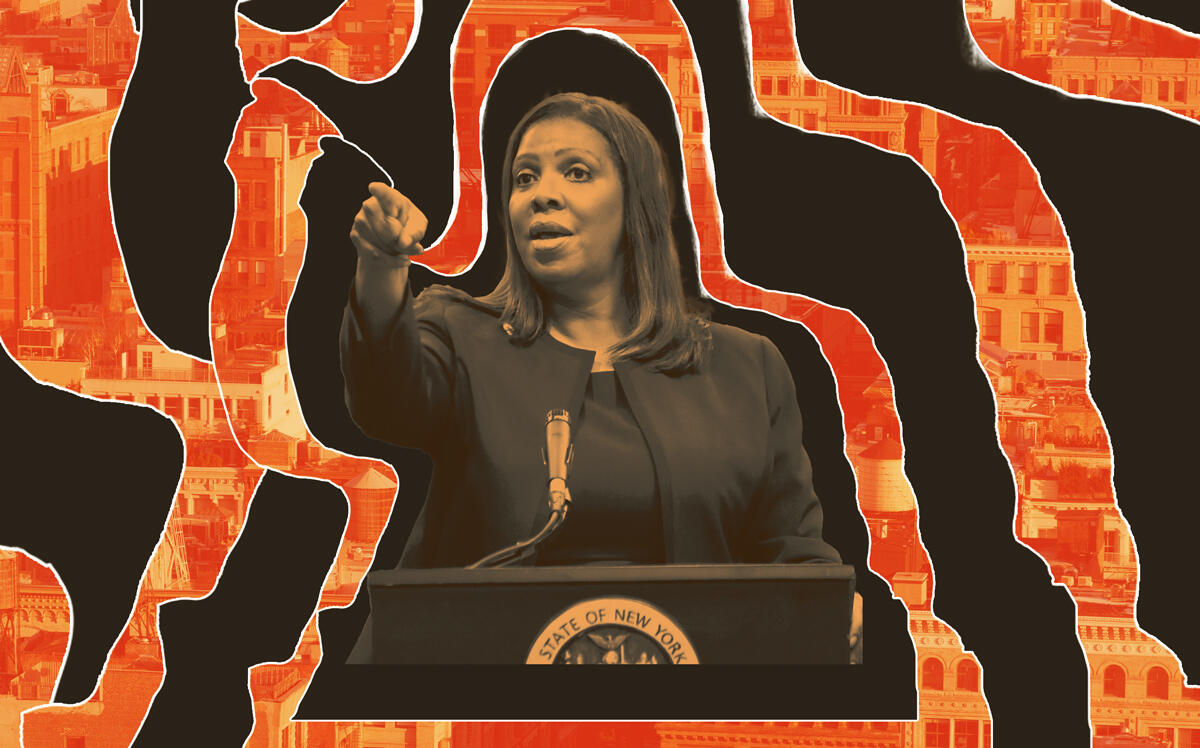 Attorney General Letitia James (Illustration by Kevin Rebong for The Real Deal)