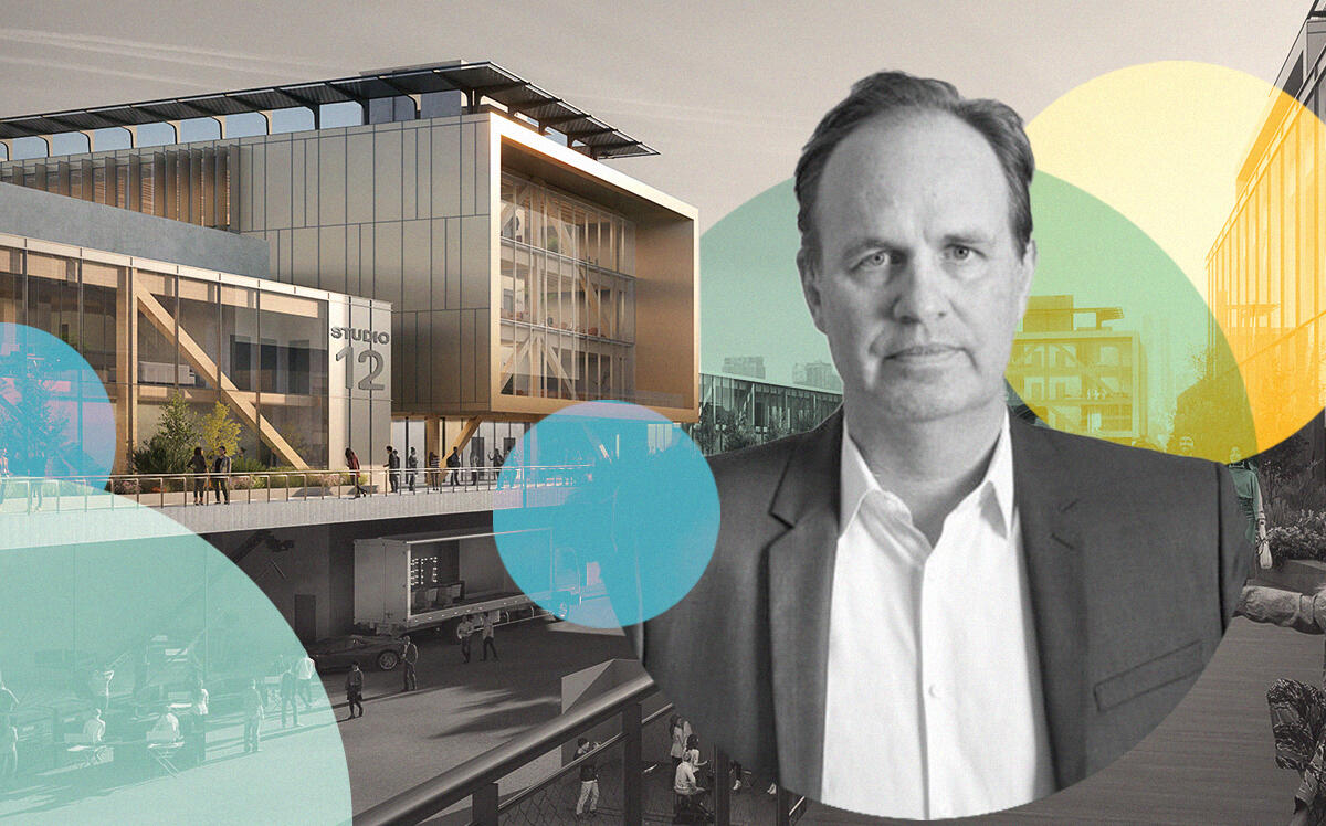 East End Capital's Shep Wainwright with rendering ADLA Campus (East End Capital, Grimshaw)