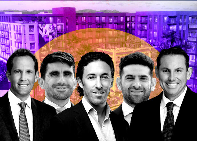 Waterford Property's John Drachman, Monument Square Investment's Benjamin Poirier, Turnbridge Equities' Andrew Joblon, Monument Square Investment's Zachary Leichtman-Levine, and Waterford Property's Sean Rawson with Third and Sixth streets