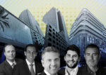 Sabadell Financial Center at 1111 Brickell Avenue in Miami, 110 Tower at 110 Southeast Sixth Street in Fort Lauderdale and The Gateway at Wynwood at 2916 North Miami Avenue in Miami with J.C. De Ona of Centennial Bank’s Southeast Florida division, Dominic Montazemi of Cushman & Wakefield, Chris Lee of CBRE, Shelby Rosenberg of R&B Realty Group and Todd Rosenberg of Pebb Capital (Google Maps, LinkedIn, Pebb Capital, R&B Realty Group, Cushman & Wakefield, CBRE)