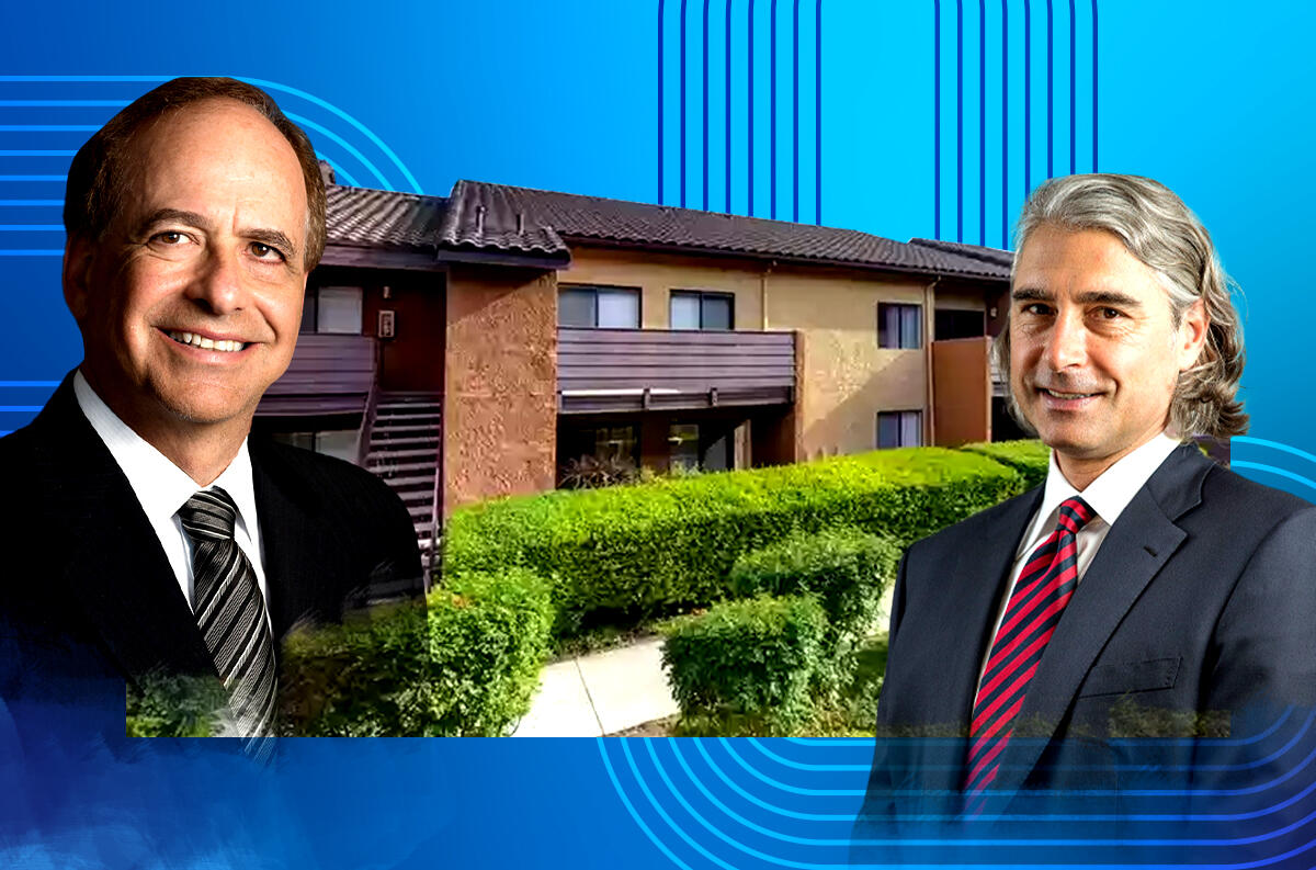 From left: MG Properties' Mark Gleiberman and Intercontinental Real Estate's Peter Palandjian with 30856 Agoura Rd