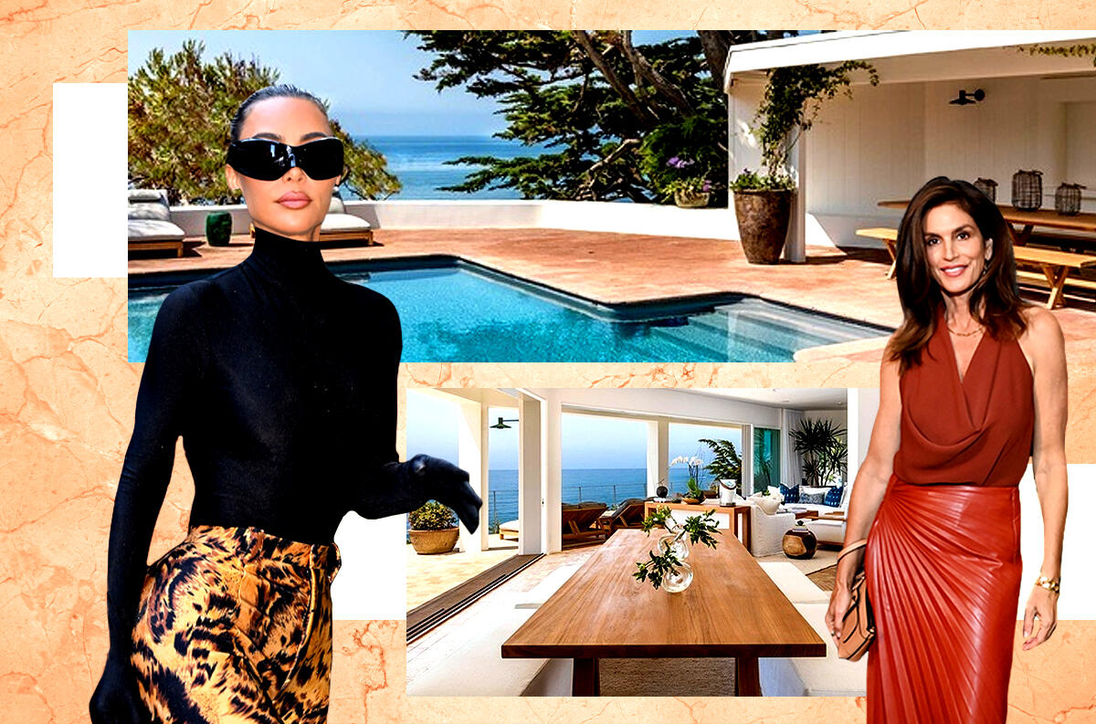 From left: Kim Kardashian and Cindy Crawford with 33128 Pacific Coast Highway