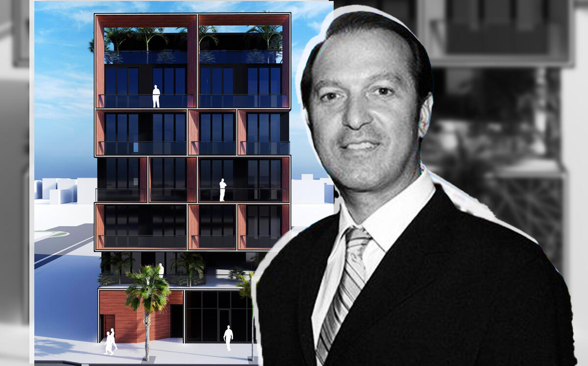Block Capital Group's Gustavo Miculitzki and a rendering of the proposed five-story, 17-unit apartment project at 91 Northwest 27 Street in Miami’s Wynwood (MKDA)