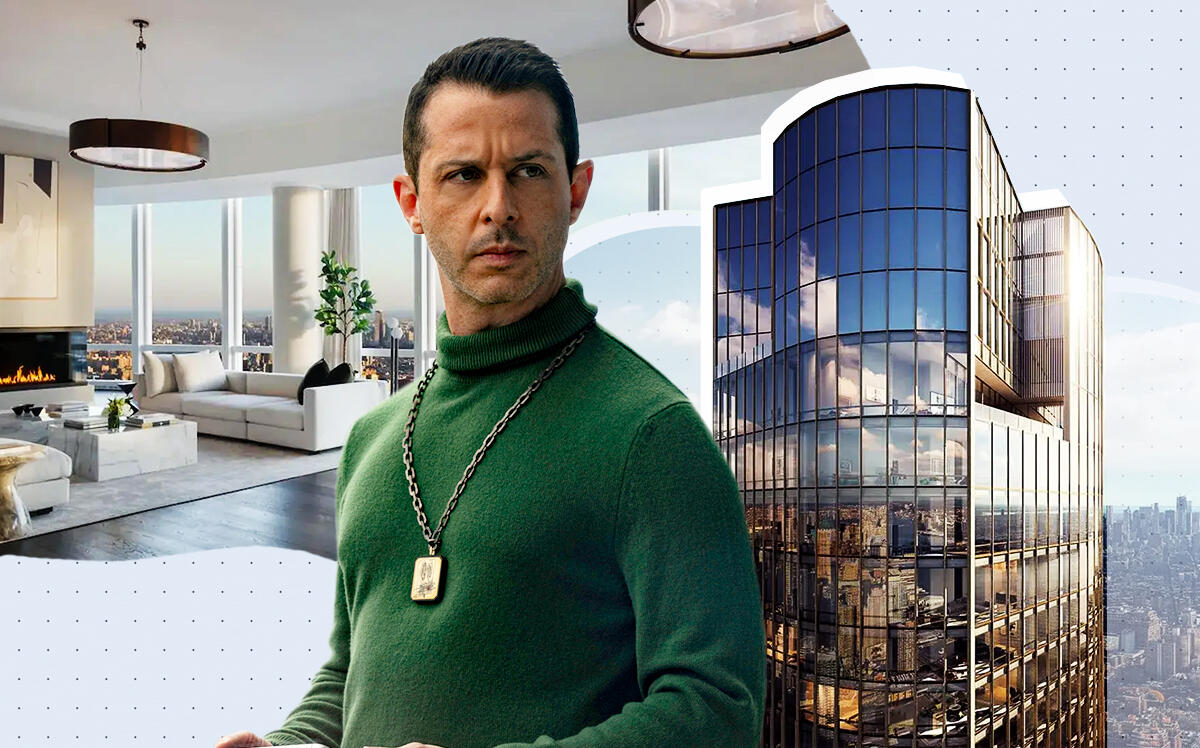 Jeremy Strong as Kendall Roy in Succession with 35 Hudson Yards, PH90 (Corcoran, Macall B. Polay/HBO, Getty)